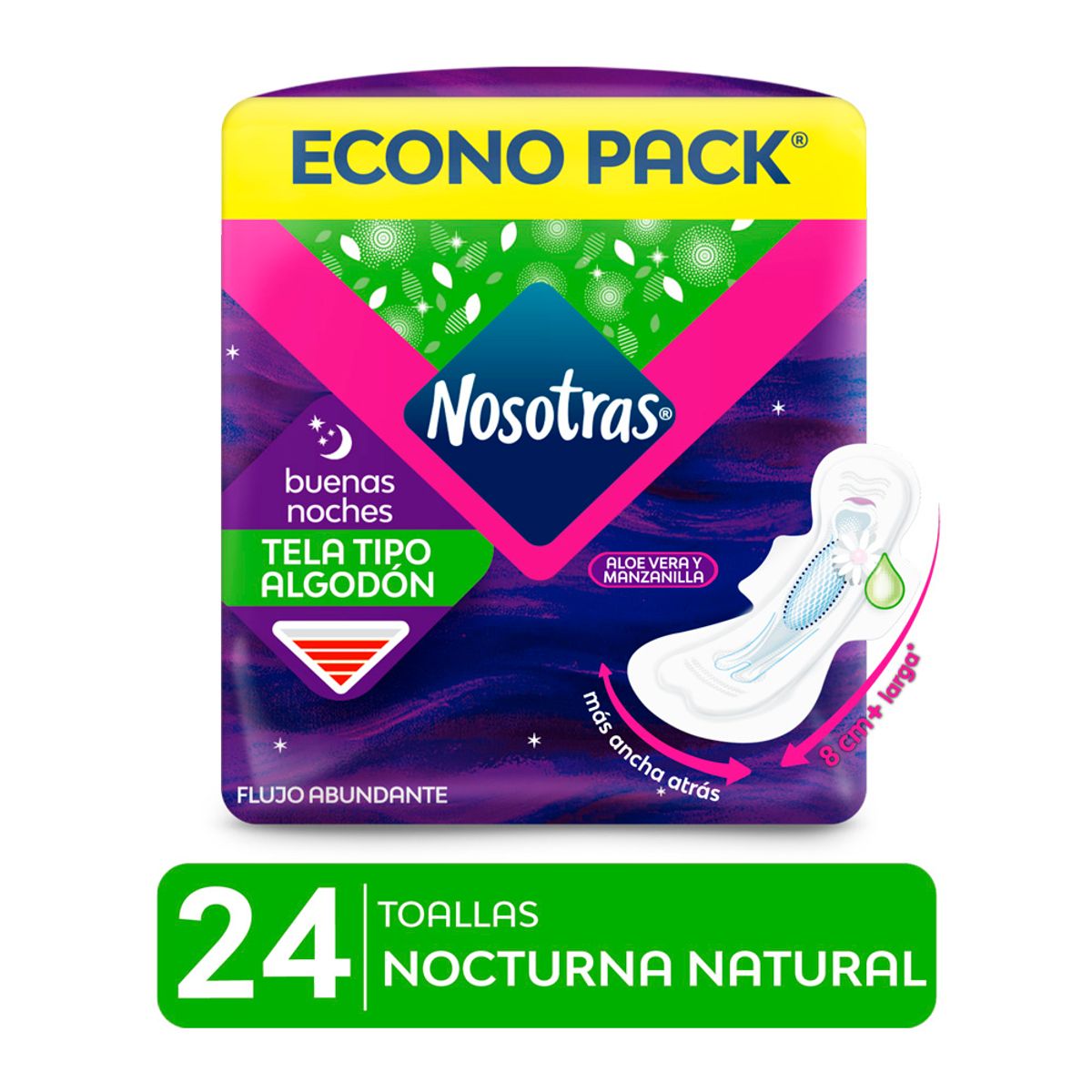 NOSOTRAS - Pack x4 Toallas higiénicas Nosotras Buenas Noches Natural24u