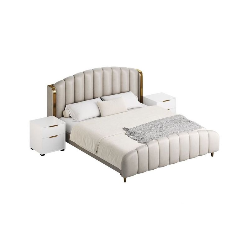 GENERICO - Cama Tapizada Francesca - 2 Plz - Blanco