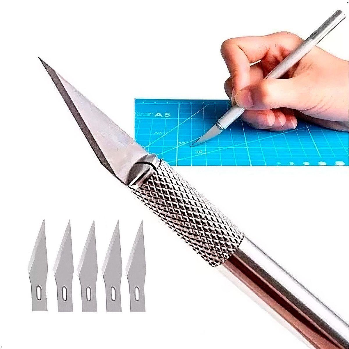 GENERICO - Cutter Bisturi De Precision Craft Y 5 Respuestos Por 2 Unid