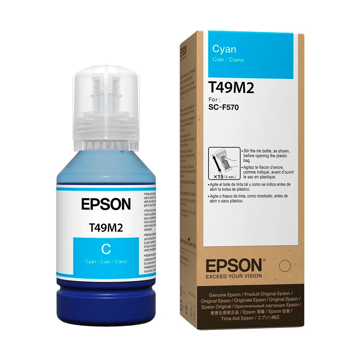 EPSON - Botella de tinta Epson T49M220 en color cian