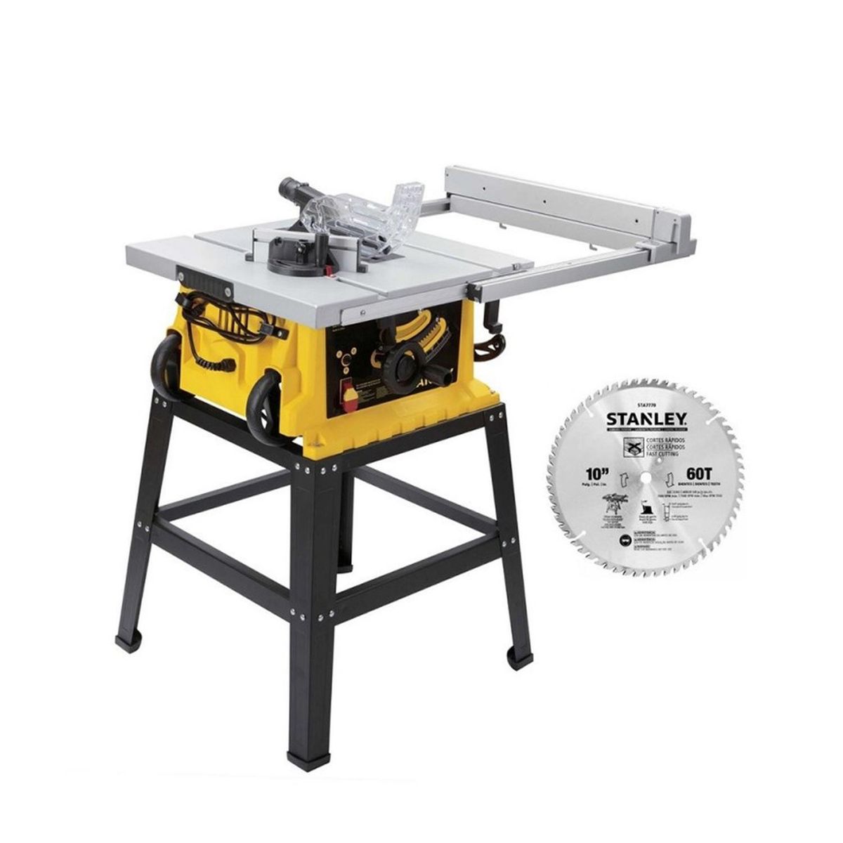 STANLEY - Sierra de Mesa 10" 1800W + Sierra Circular 7 1/4" 1600W + Lijadora Excéntrica 5" 300W Stanley SST180