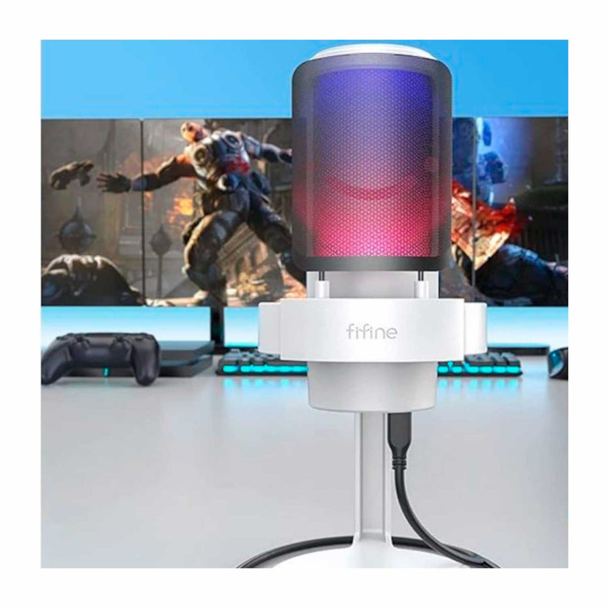 FIFINE - Microfono Game Fifine Ampligame A8 White
