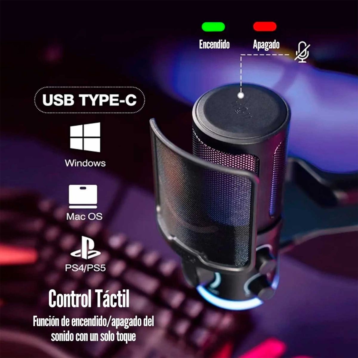 FIFINE - Microfono Gamer Fifine Tam6 Con Brazo Black