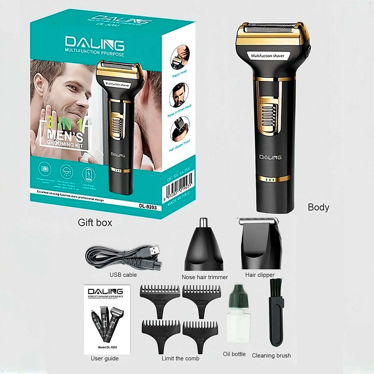 GENERICO - Cortadora Rasuradora De Pelo Y Nasal Daling 9203 Inalambrica