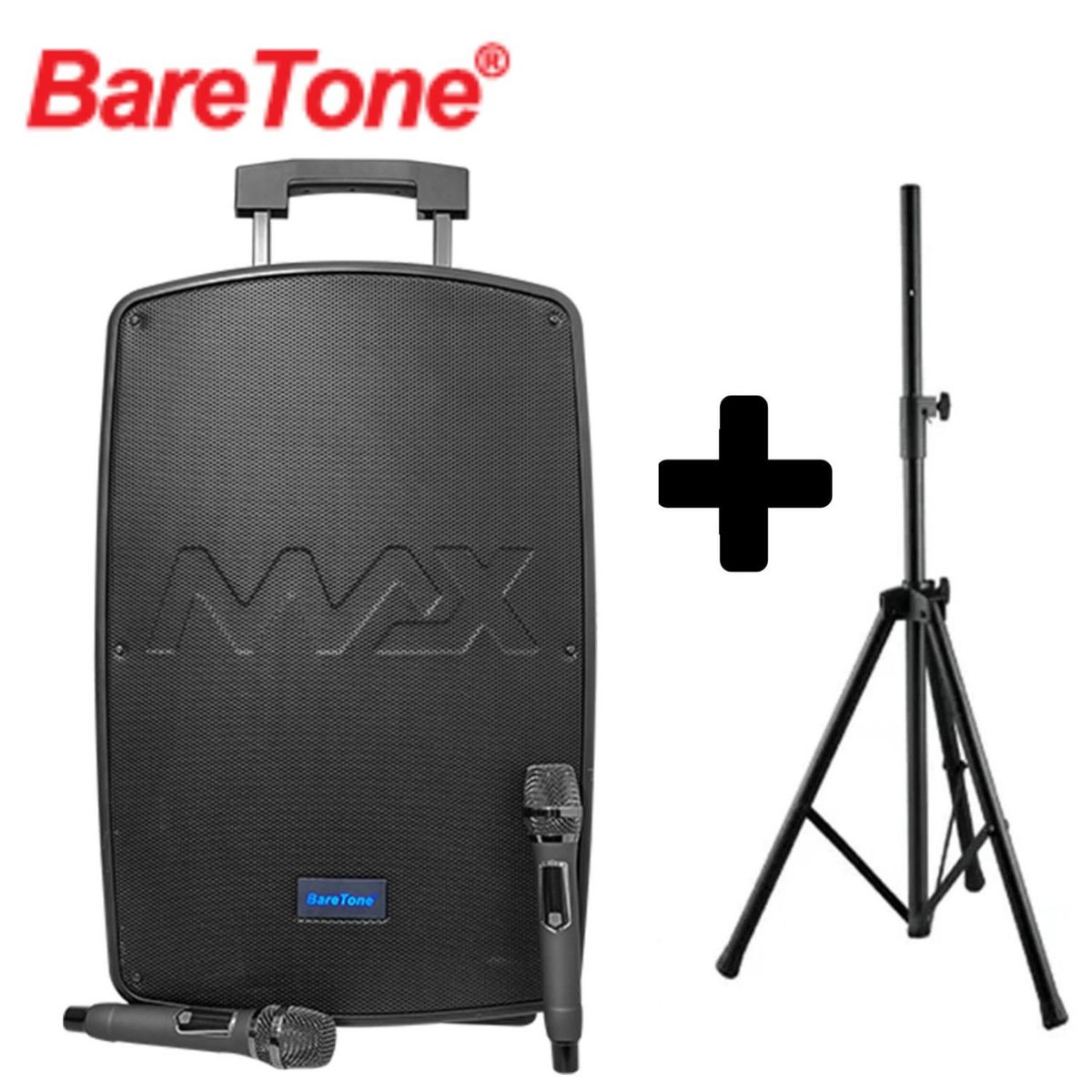 BARETONE - Combo Parlante Alto Rendimiento BARETONE MAX12NB 500W RMS Clase D + Soporte