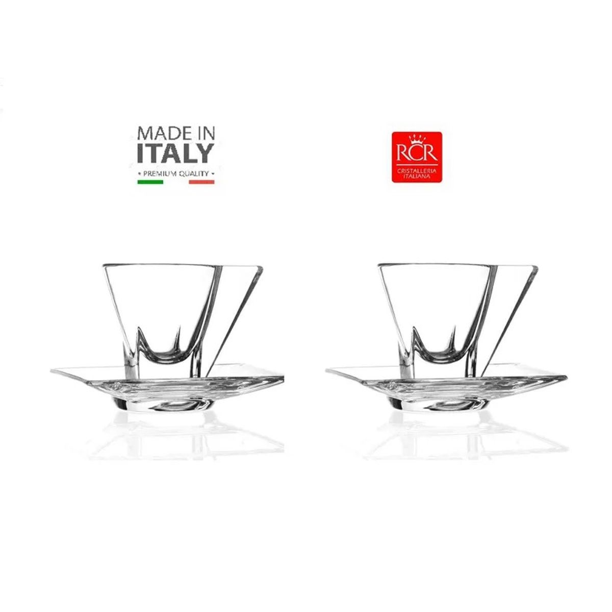 RCR  ITALIA - SET DE TAZAS X 02 FUSION DE CAFÉ EXPRESS 7 cl.