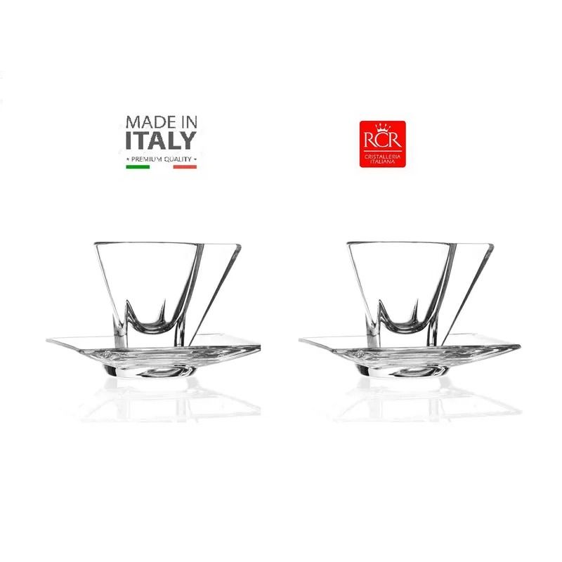 RCR  ITALIA - SET DE TAZAS X 02 FUSION DE CAFÉ EXPRESS 7 cl.
