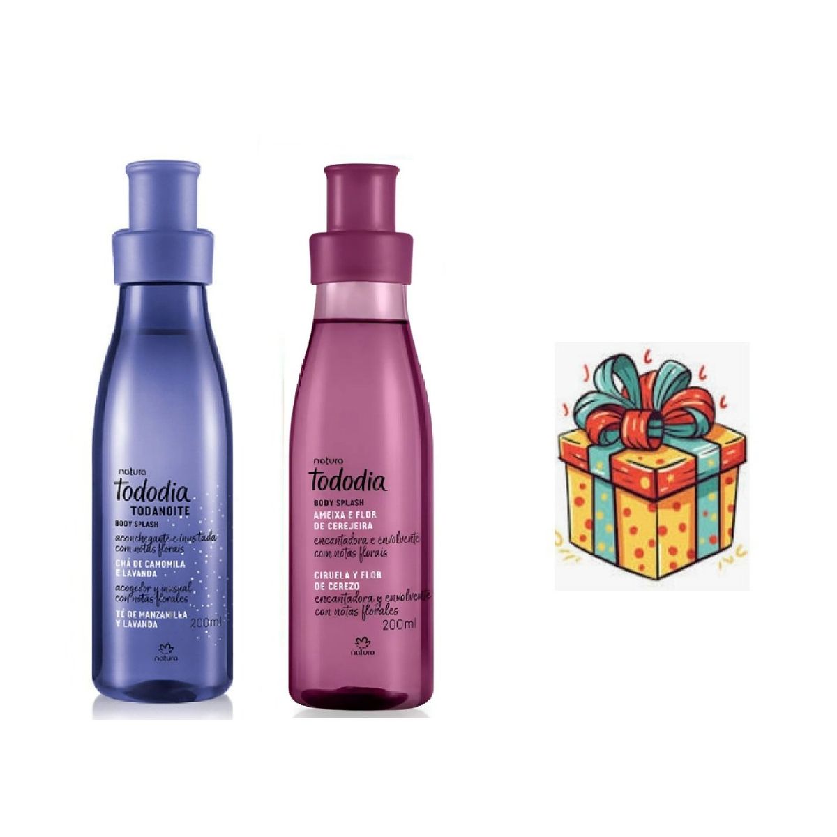 NATURA - body splash manzanilla y lavanda + bodysplah mora