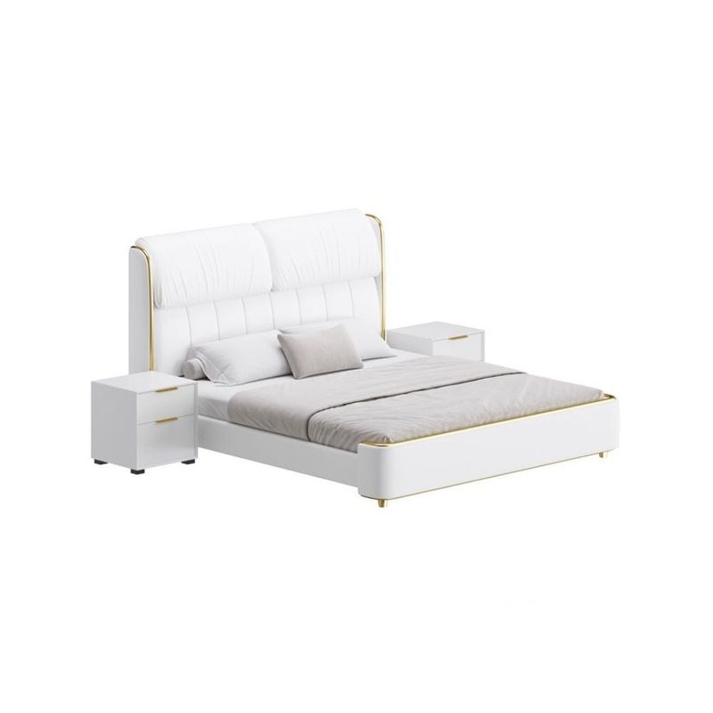 GENERICO - Cama Tapizada Isabella - 2 Plz - Blanco