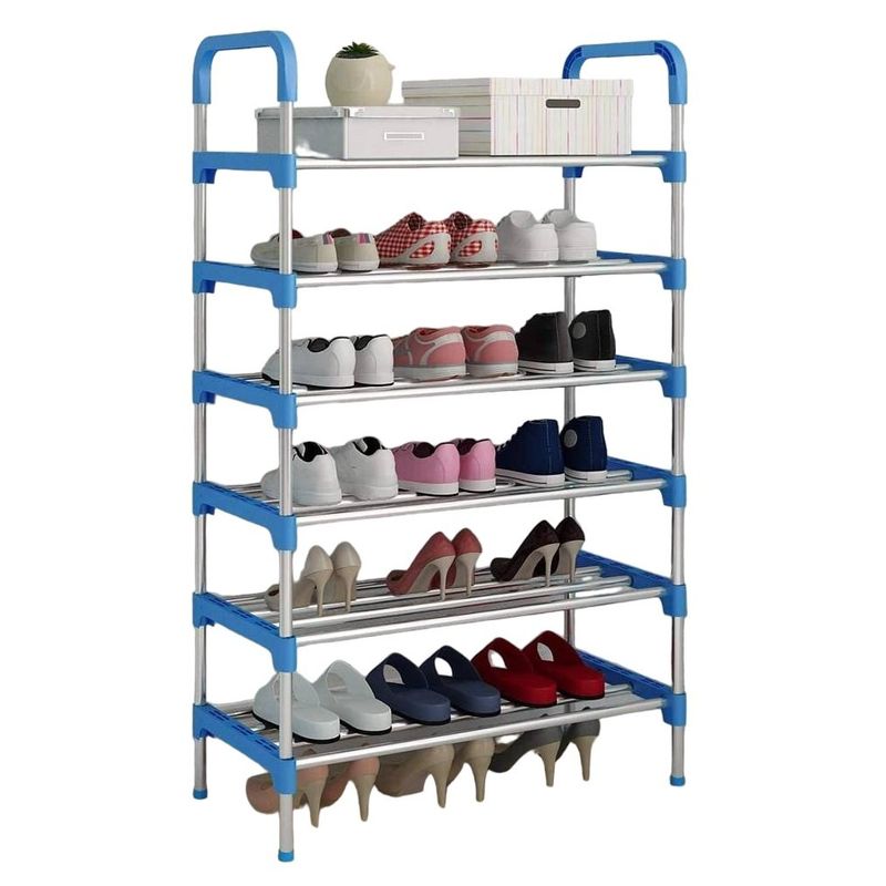 GENERICO - ZAPATERO ESTANTE DE ALMACENAMIENTO - 6 NIVELES CELESTE
