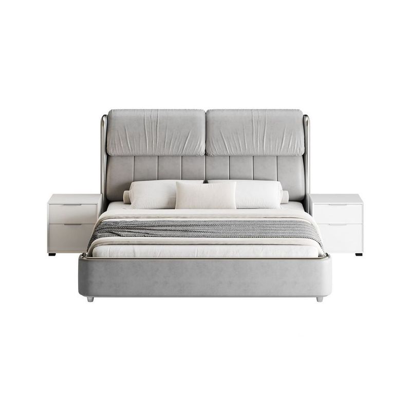 GENERICO - Cama Tapizada Isabella - 2 Plz - Gris