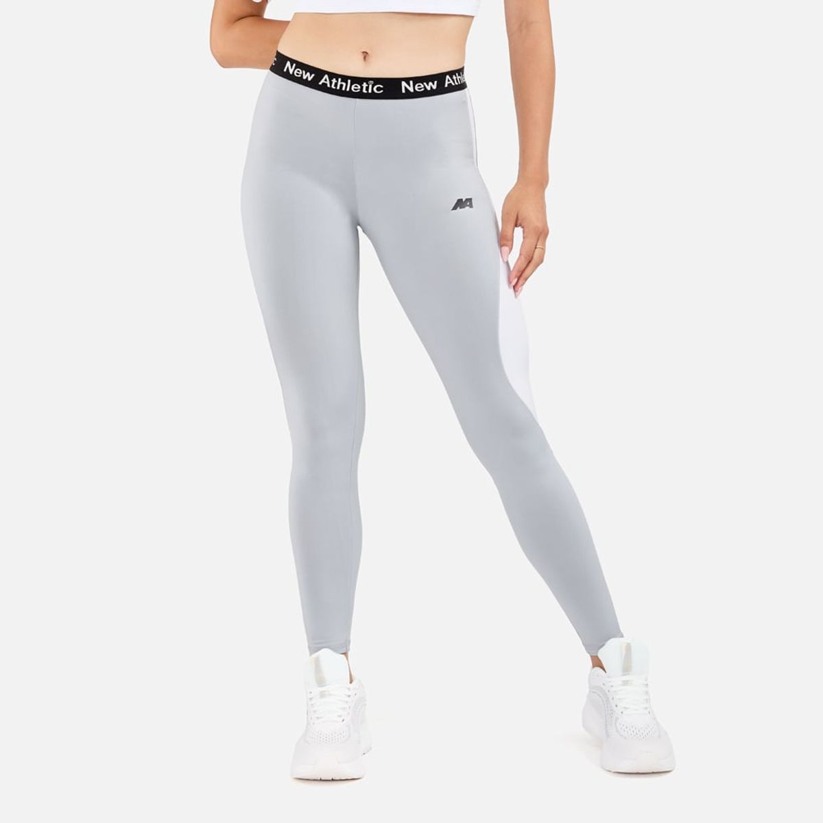 NEW ATHLETIC - Legging New Athletic Rina Gris Con Blanco Mujer