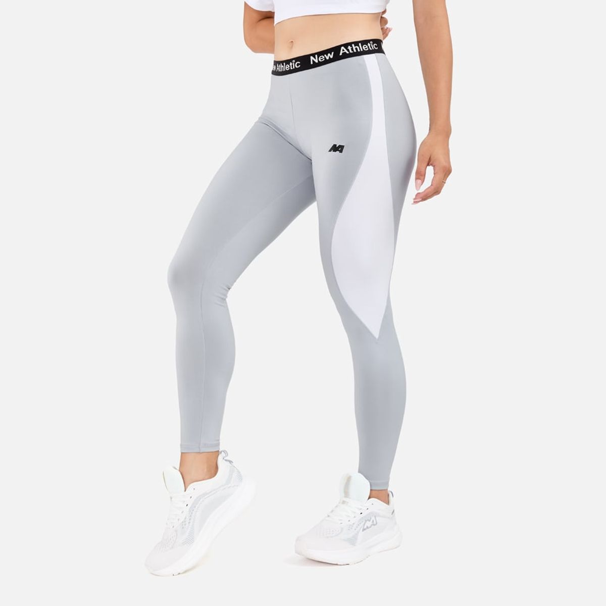 NEW ATHLETIC - Legging New Athletic Rina Gris Con Blanco Mujer