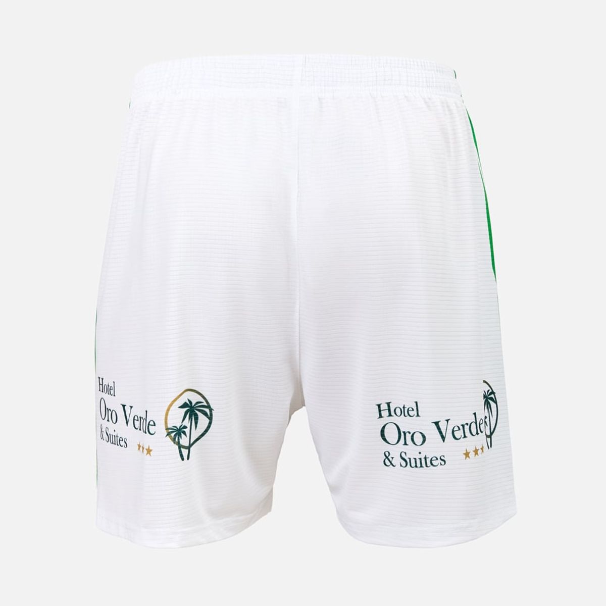 NEW ATHLETIC - Short Comerciantes FC Oficial 2025 Blanco Con Verde Hombre