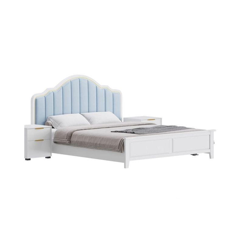 GENERICO - Cama Tapizada Laura - 2 Plz - Celeste