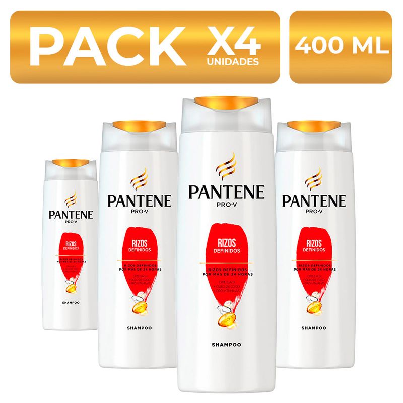 PANTENE - PackX4 Shampoo Pantene Pro-V Rizos Definidos 400ml
