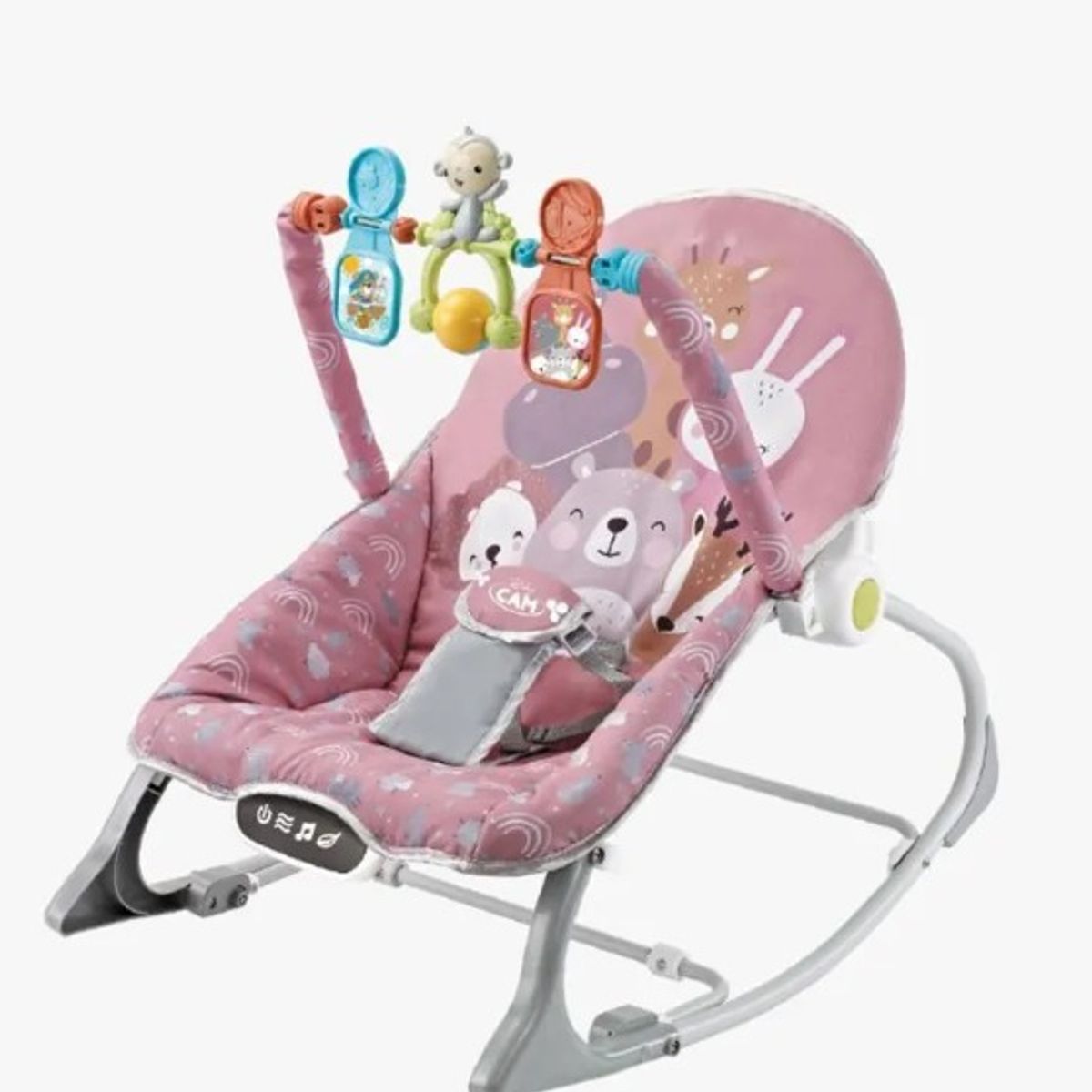 GENERICO - Silla Mecedora Bouncer Baby Cam Táctil 20Kg Rosado