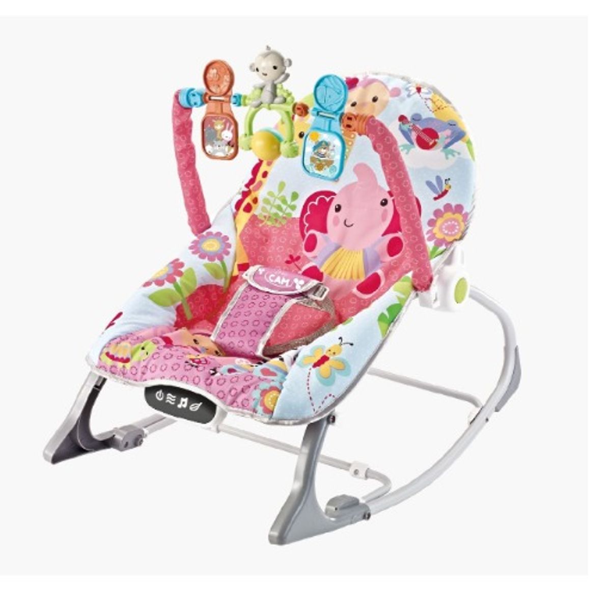 GENERICO - Silla mecedora bouncer Baby Cam táctil 20kg fucsia
