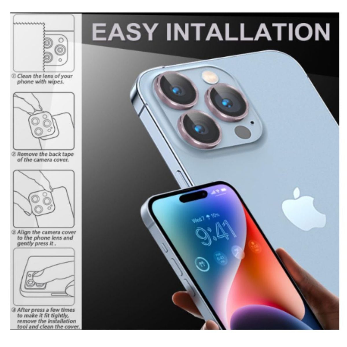 GENERICO - Mica de Cámara Color Lila para iPhone 14 14 PLUS