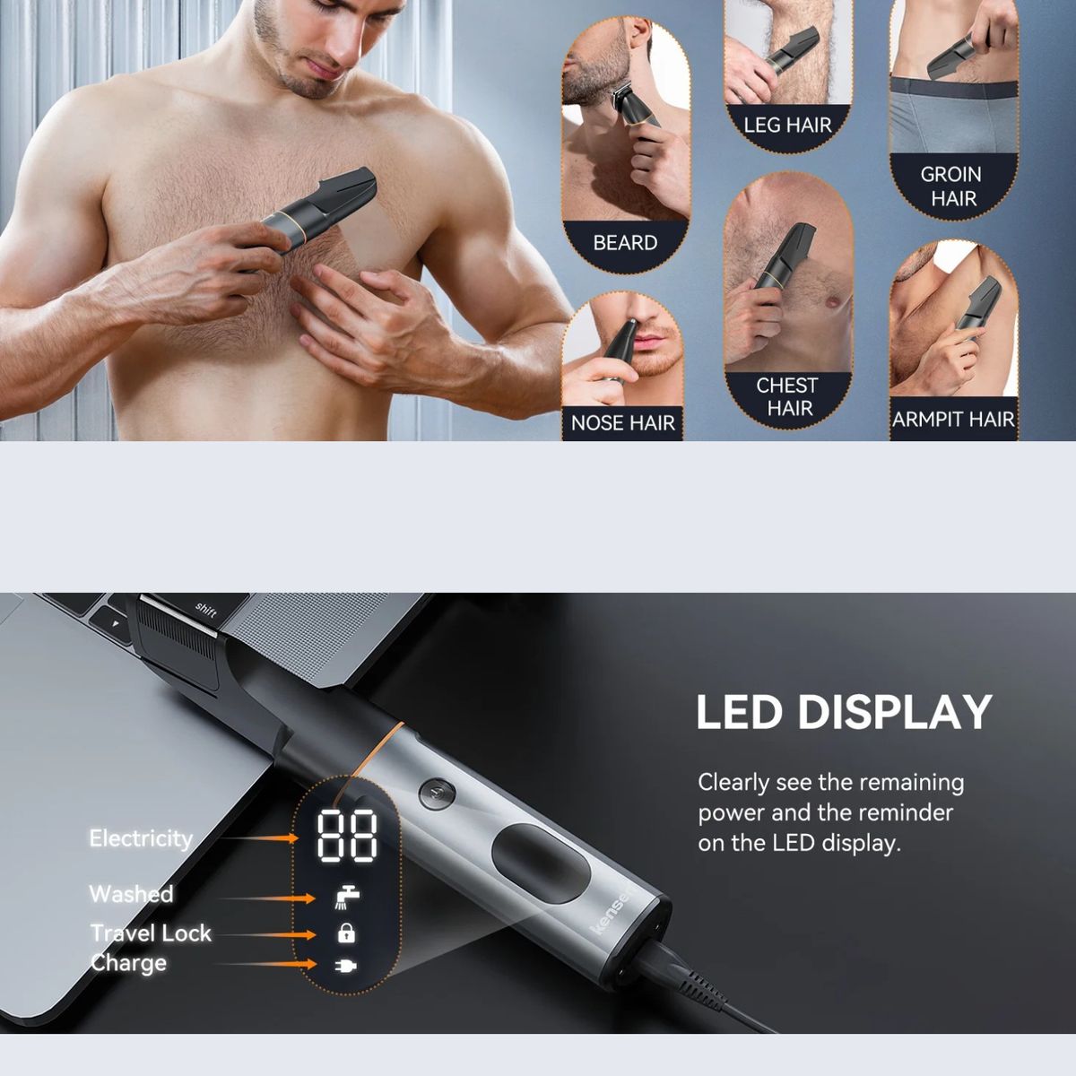 GENERICO - Rasuradora Cortapelo Afeitadora Corporal Barba Nariz