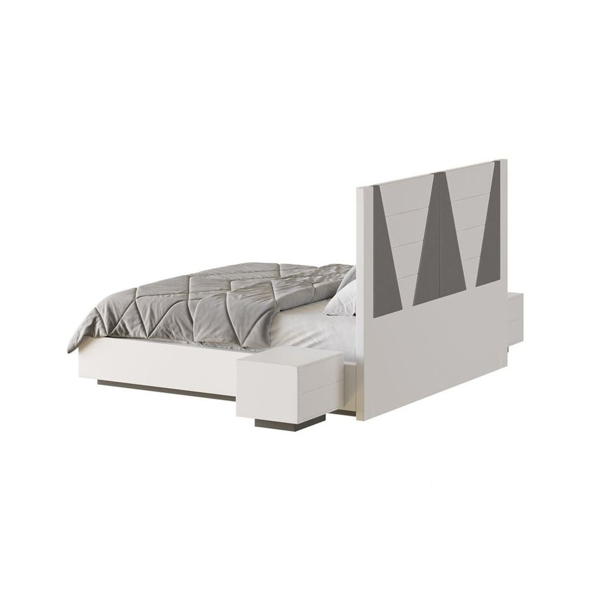 GENERICO - Cama Tapizada Akil Bed Design - 2 Plz - Gris
