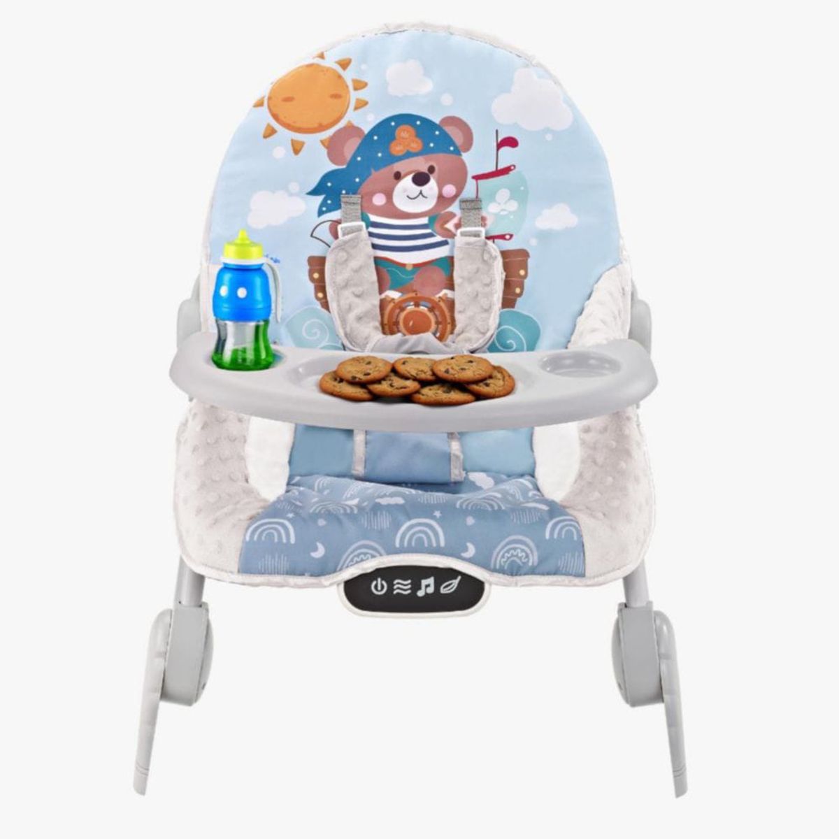 GENERICO - Silla Mecedora Bouncer Baby Cam Táctil Mesa Comer Azul
