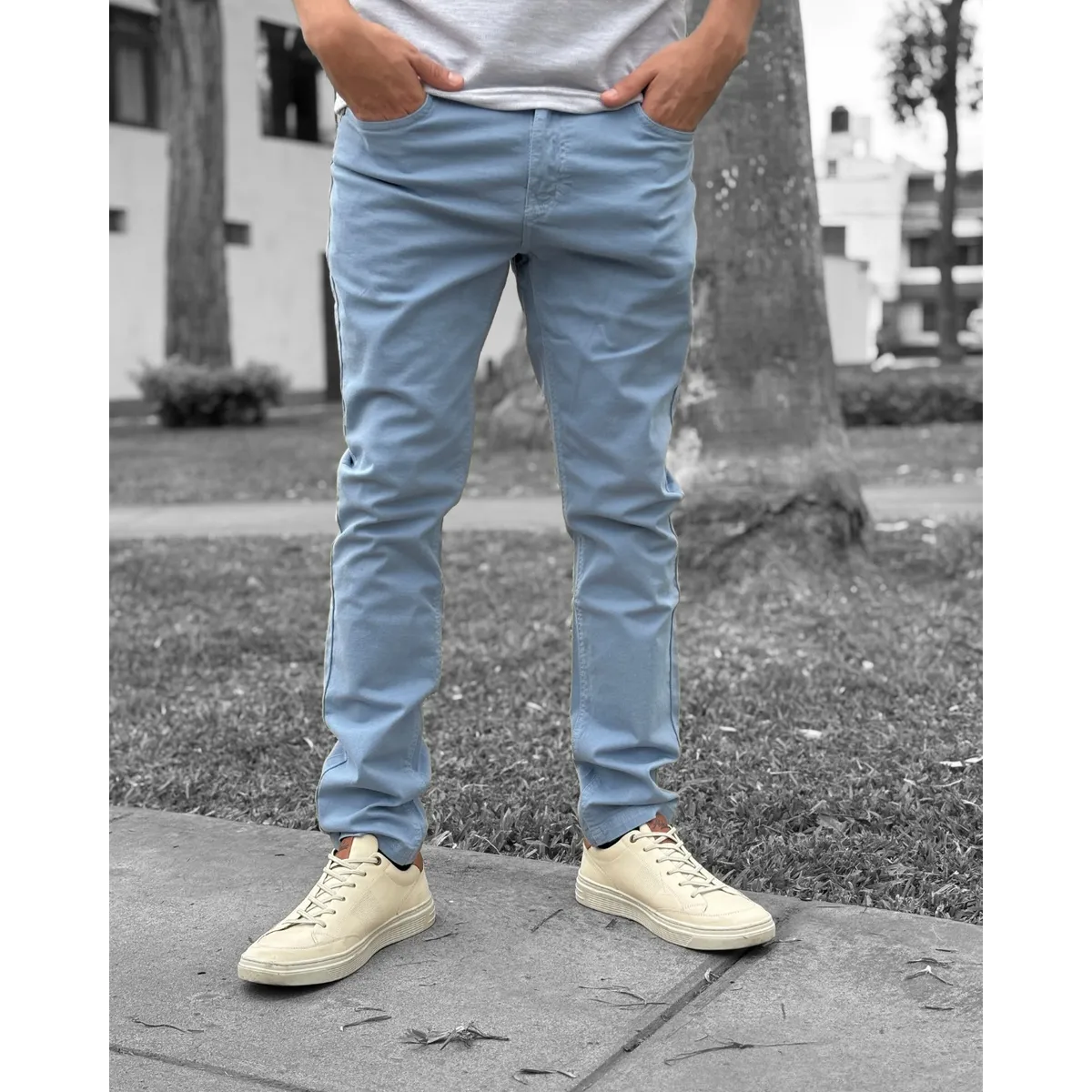 ALDO'S SINCE 1986 - 0101014057-ALDOS-PANTALON DRILL SKINNY DE EDICIÓN LIMITADA