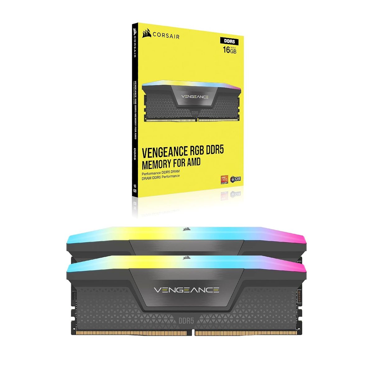 CORSAIR - Kit de memoria RAM Corsair Vengeance de 32GB 2x16GB RGB 5200MHZ