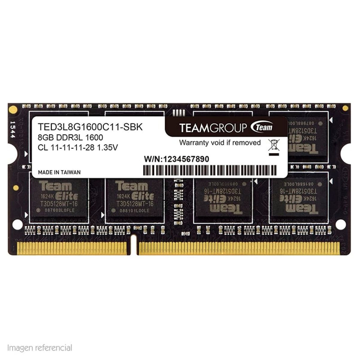 TEAMGROUP - Memoria TeamGroup 8GB DDR3L SODIMM 1600MHz CL11-11-11-28 1 35V