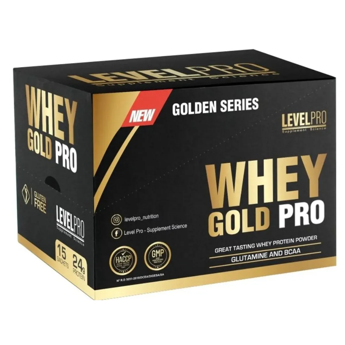 LEVEL PRO - Level Pro Whey Gold Pro Caja 15 unid Vainilla Creme