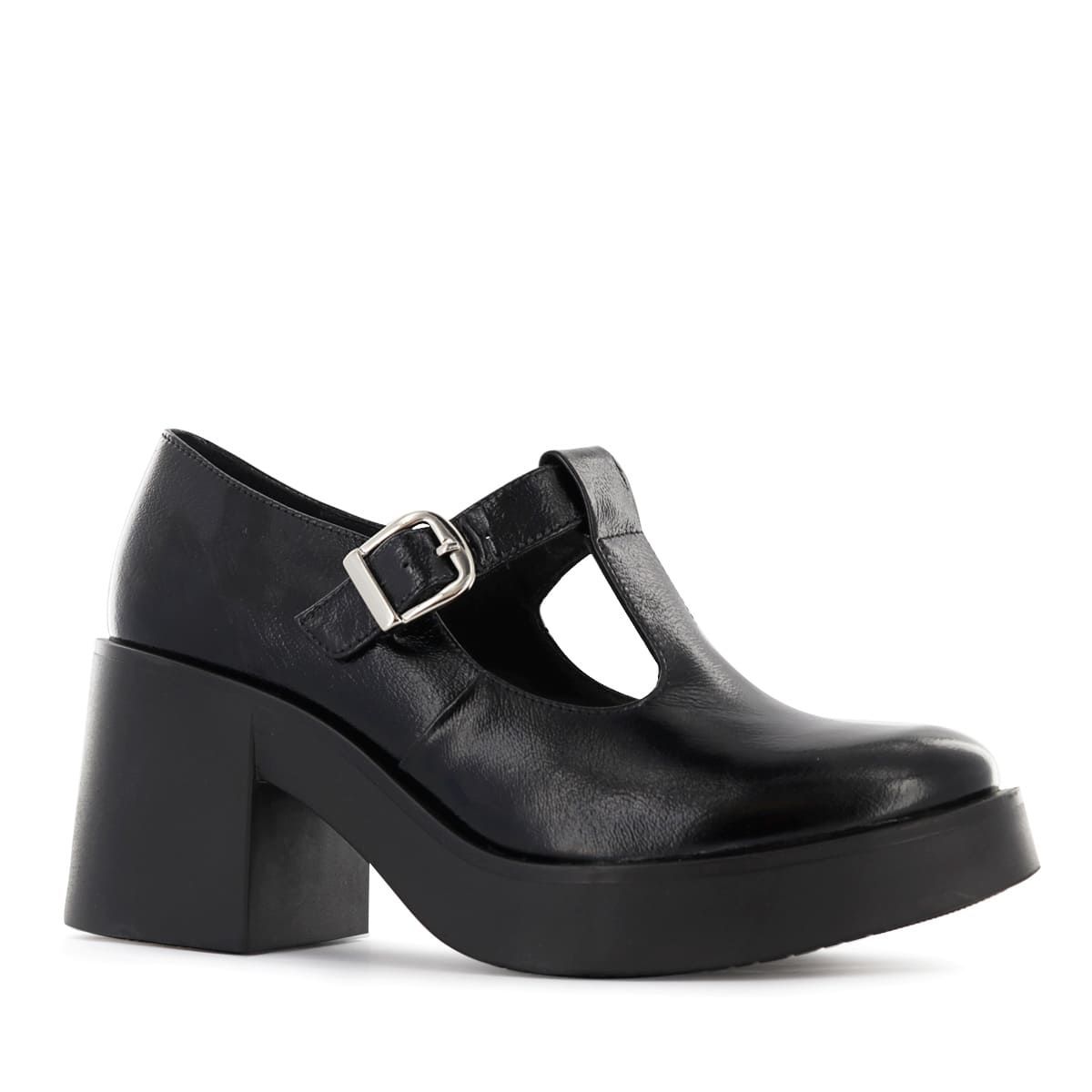 ECCO - Zapatos T-Strap Mujer Ecco Oletta02 Negro Cuero Charol