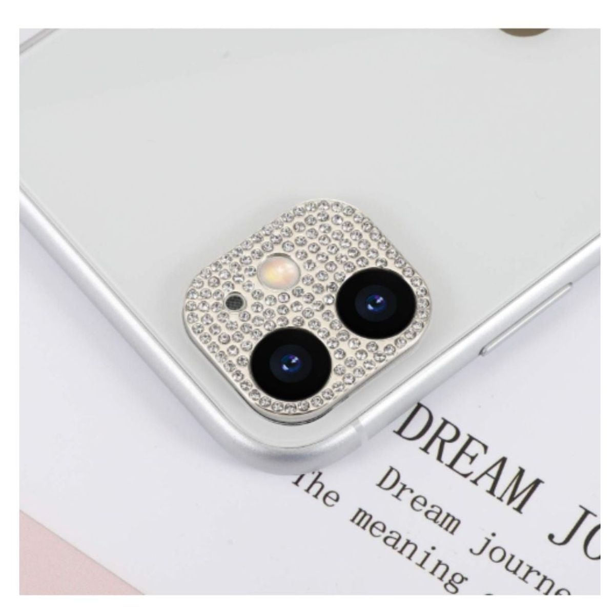 GENERICO - Mica de Cámara Glitter PLATEADO para iphone 13 PRO MAX