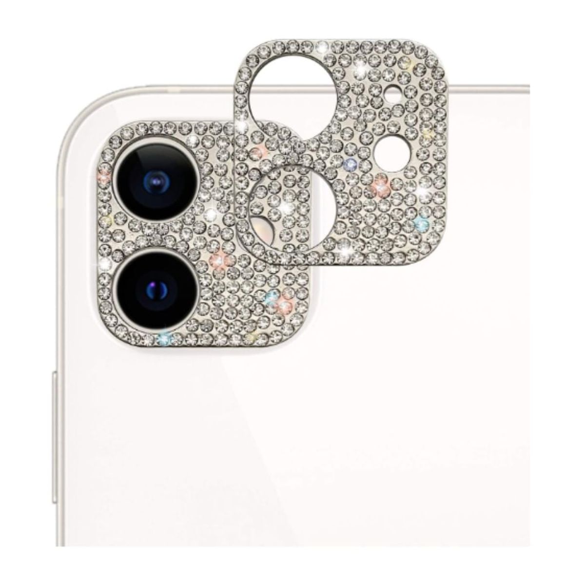 GENERICO - Mica de Cámara Glitter PLATEADO para iphone 13 PRO MAX