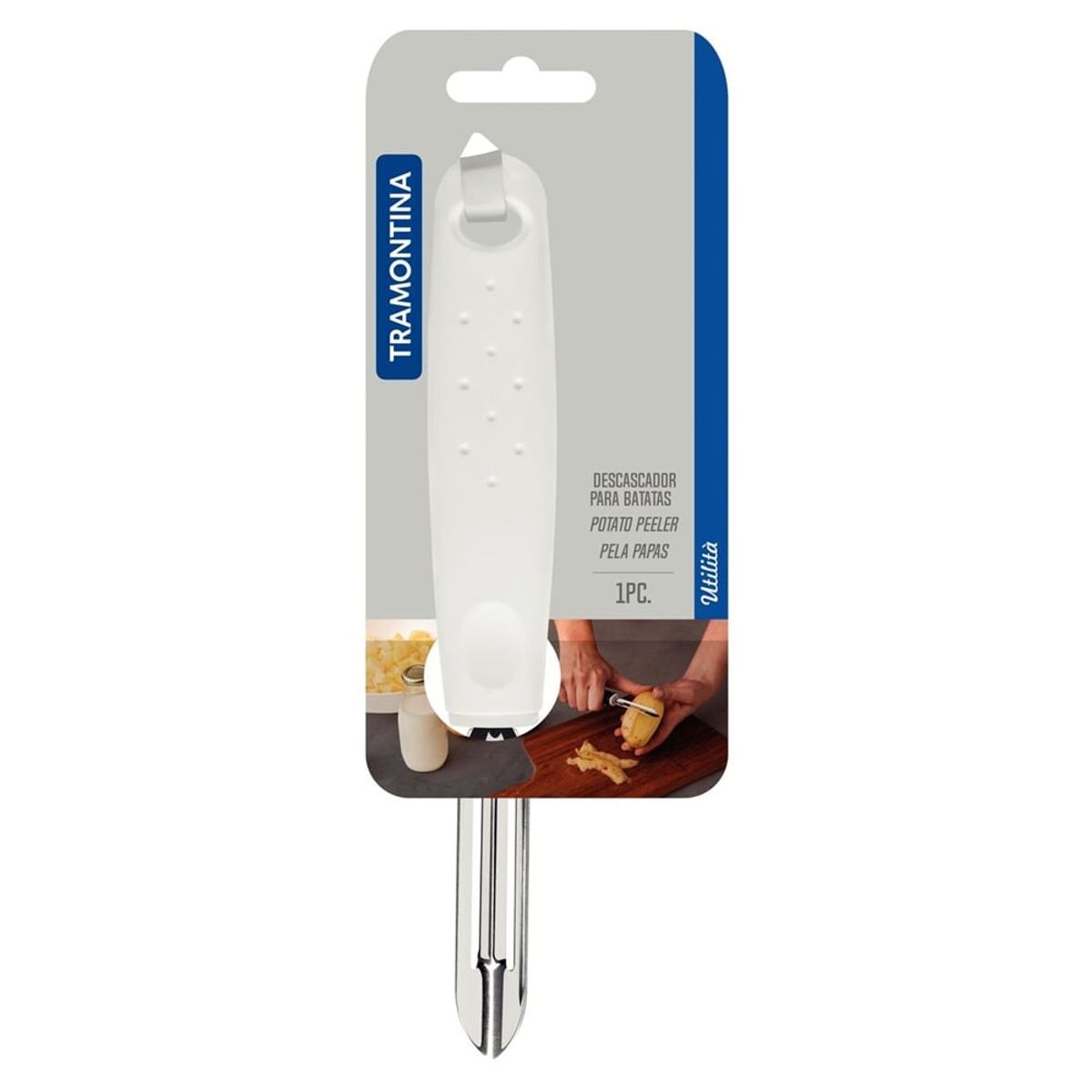 TRAMONTINA - PELADOR DE PAPA TRAMONTINA CON MANGO BLANCO