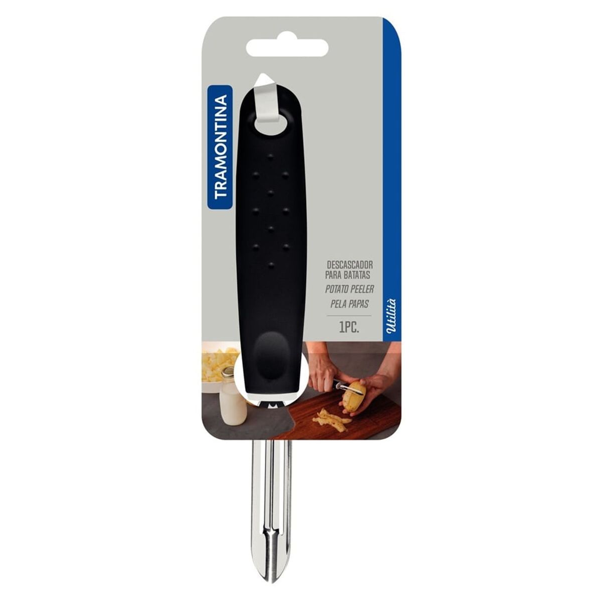 TRAMONTINA - PELADOR DE PAPA TRAMONTINA CON MANGO NEGRO