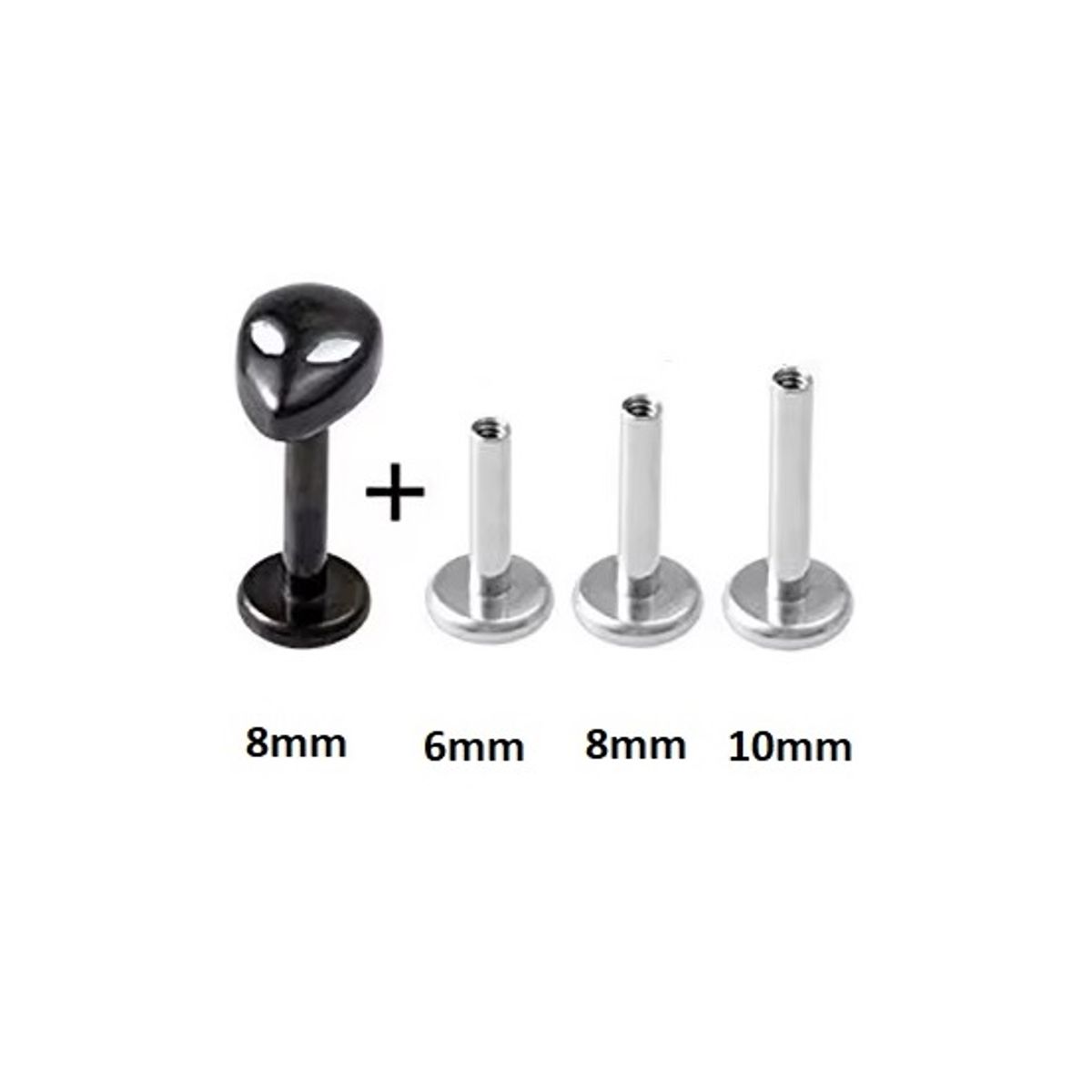 GENERICO - Piercing alien multiusos helix labret lóbulo tragus negro