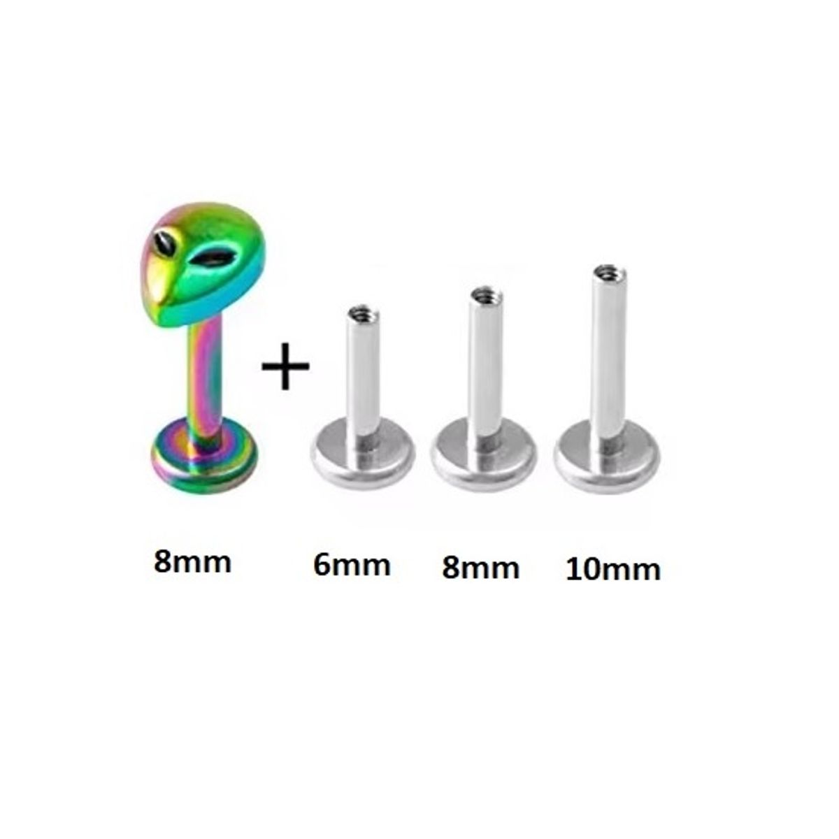 GENERICO - Piercing alien multiusos helix labret lóbulo tragus multicolor