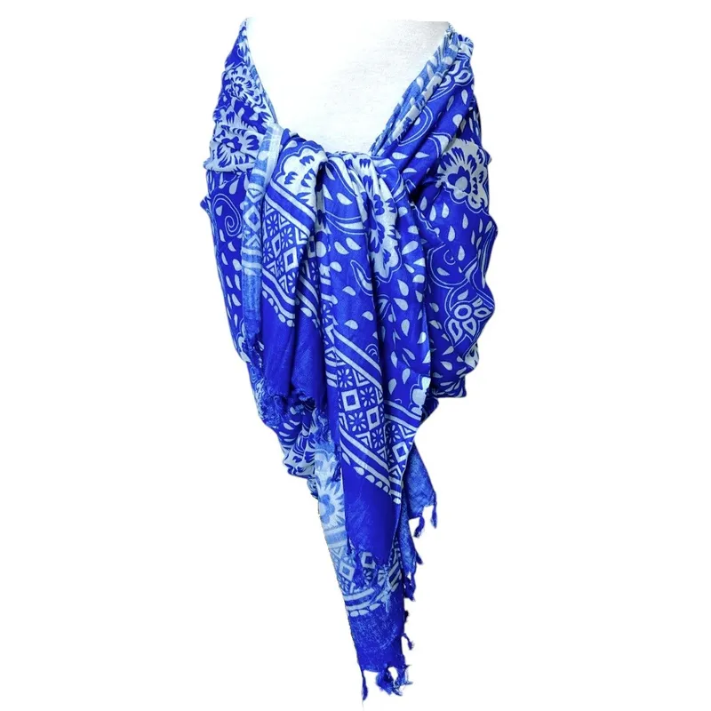 GENERICO - Pareo Pañoleta Cabo Blanco Azúl Con Blanco