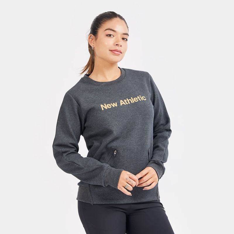 NEW ATHLETIC - Polera New Athletic Munay Gris Oscuro Mujer