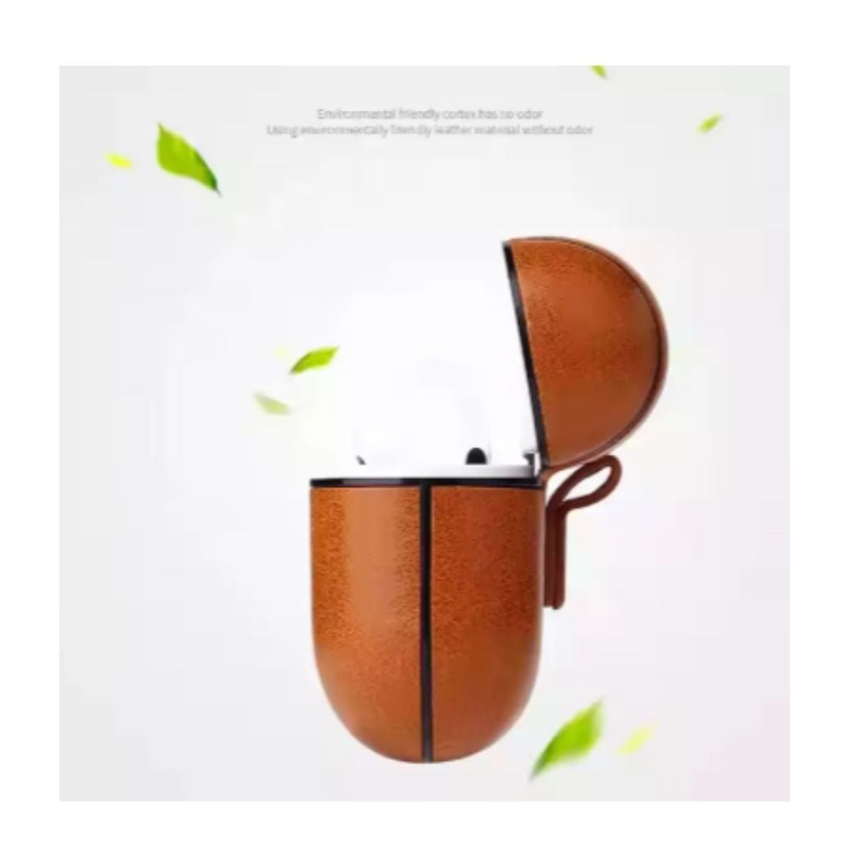 GENERICO - Funda Silicona para Air pods 2da Generacion Color Marron cuerina