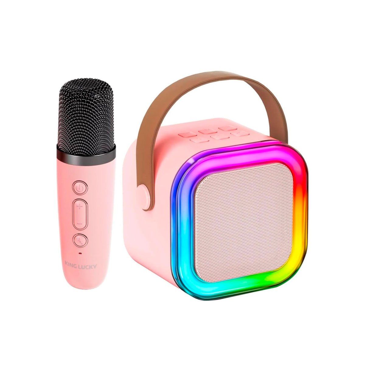GENERICO - Parlante K12 LED RGB con 2 Microfonos Karaoke