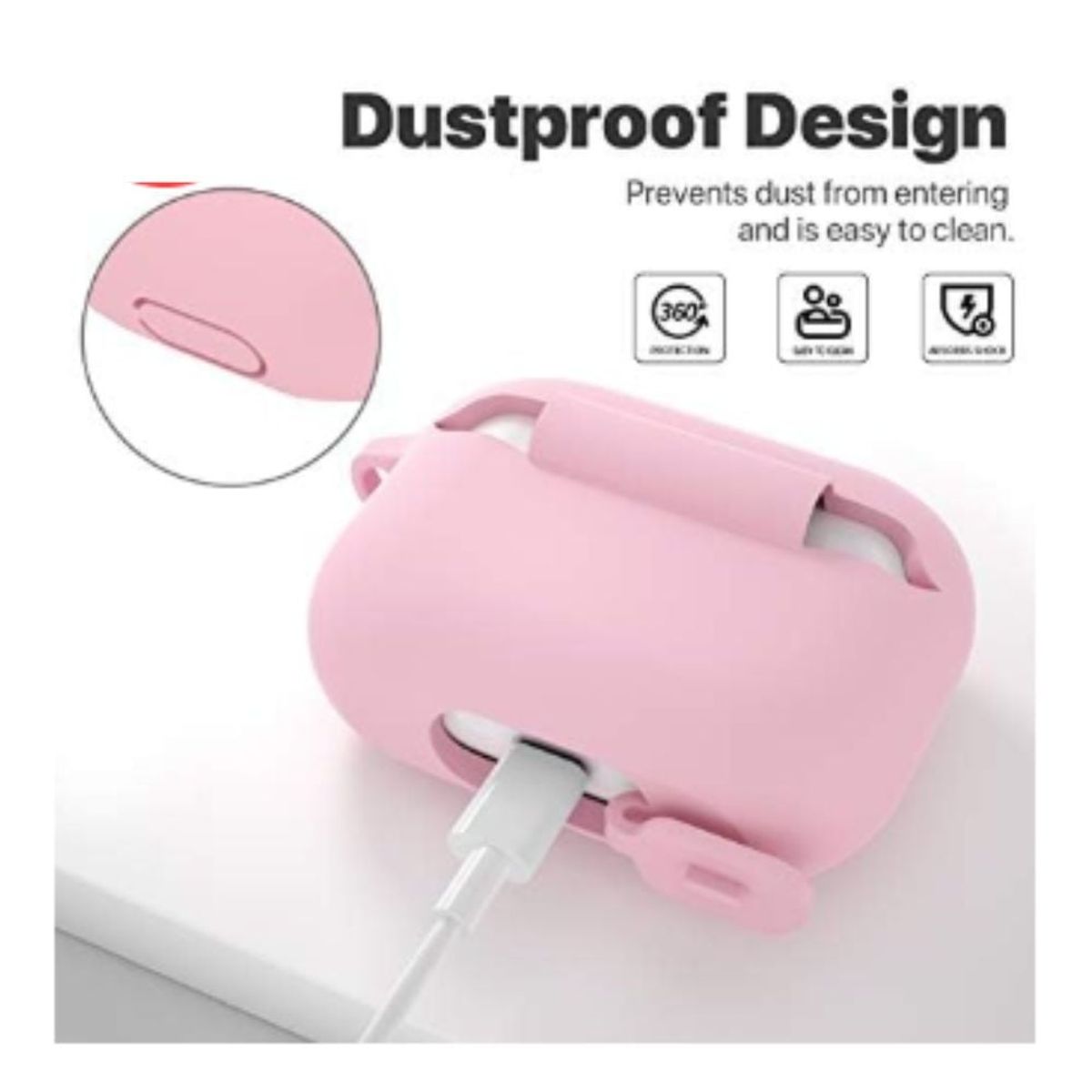GENERICO - Funda Silicona para Air pods 2da Generacion Color Rosa