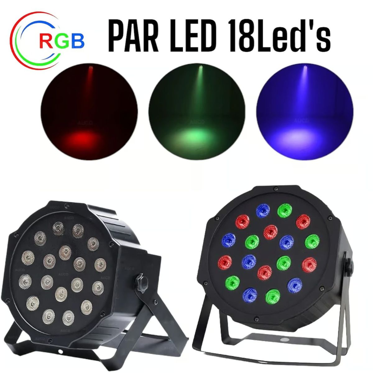OEM - Par LED 18Leds de 3Watts de RGB AutoSound DMX520 Reflector Luces Color