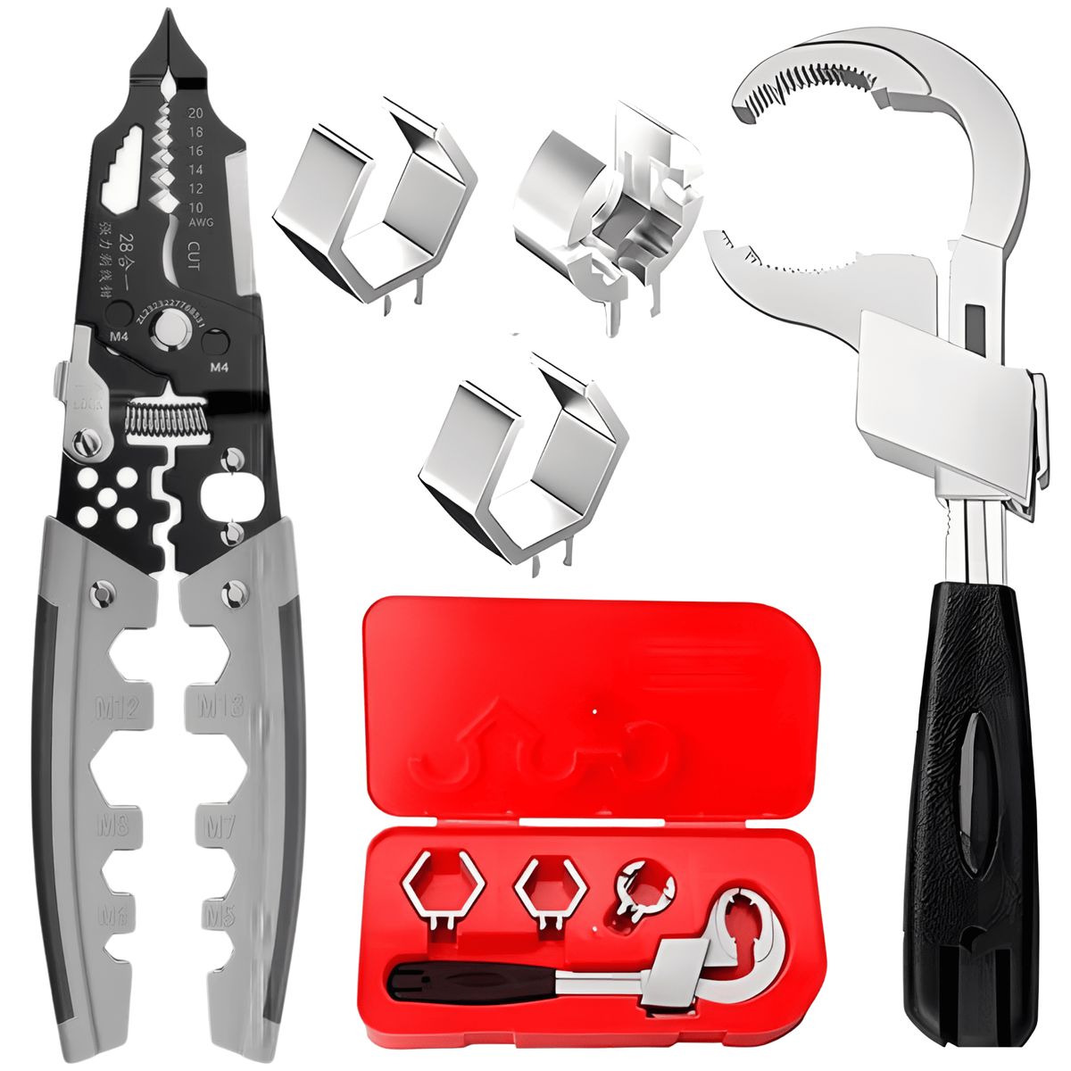 ROSH - Kit de Herramientas Premium  Alicate + Llave de Gasfitería