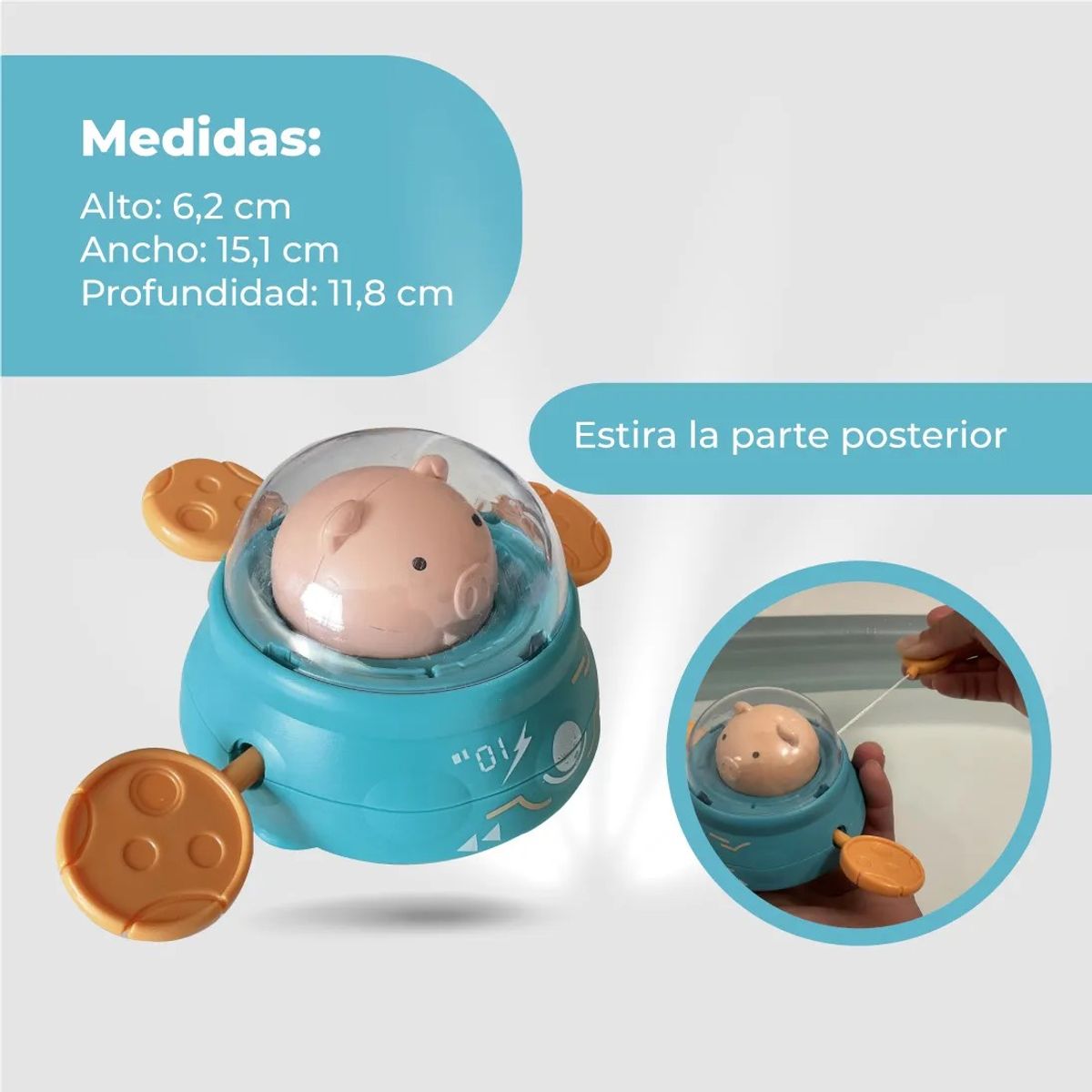 GENERICO - Juguete para el Baño  Agua Cerdito Espacial Bebé y Niños