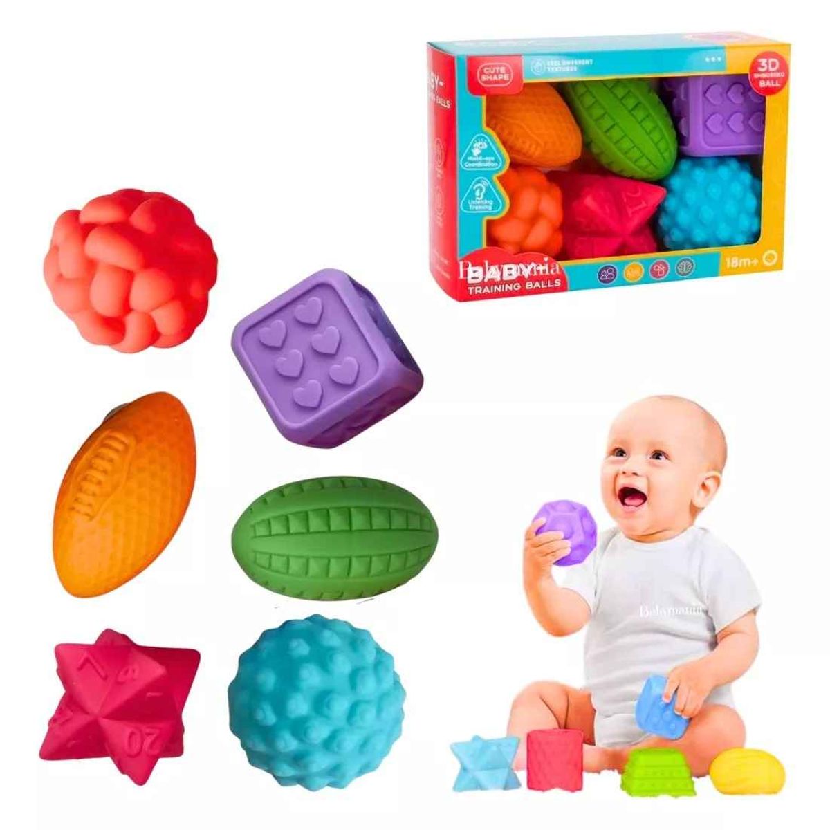 GENERICO - Set 6 Pelotas Multi Sensoriales Texturadas Para Bebé