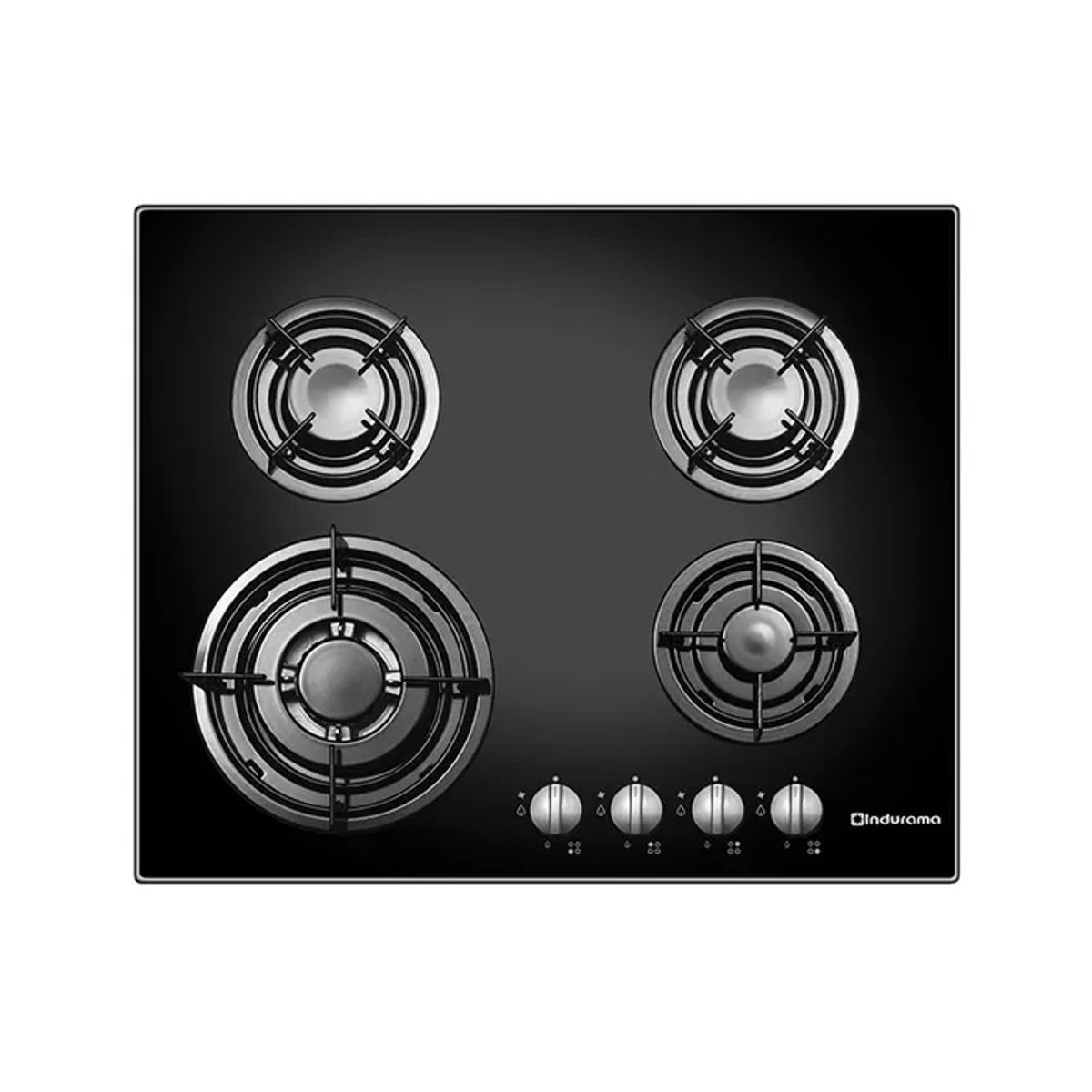 INDURAMA - Encimera Multigas 4 Quemadores Negro INDURAMA EGI-604VDNEG
