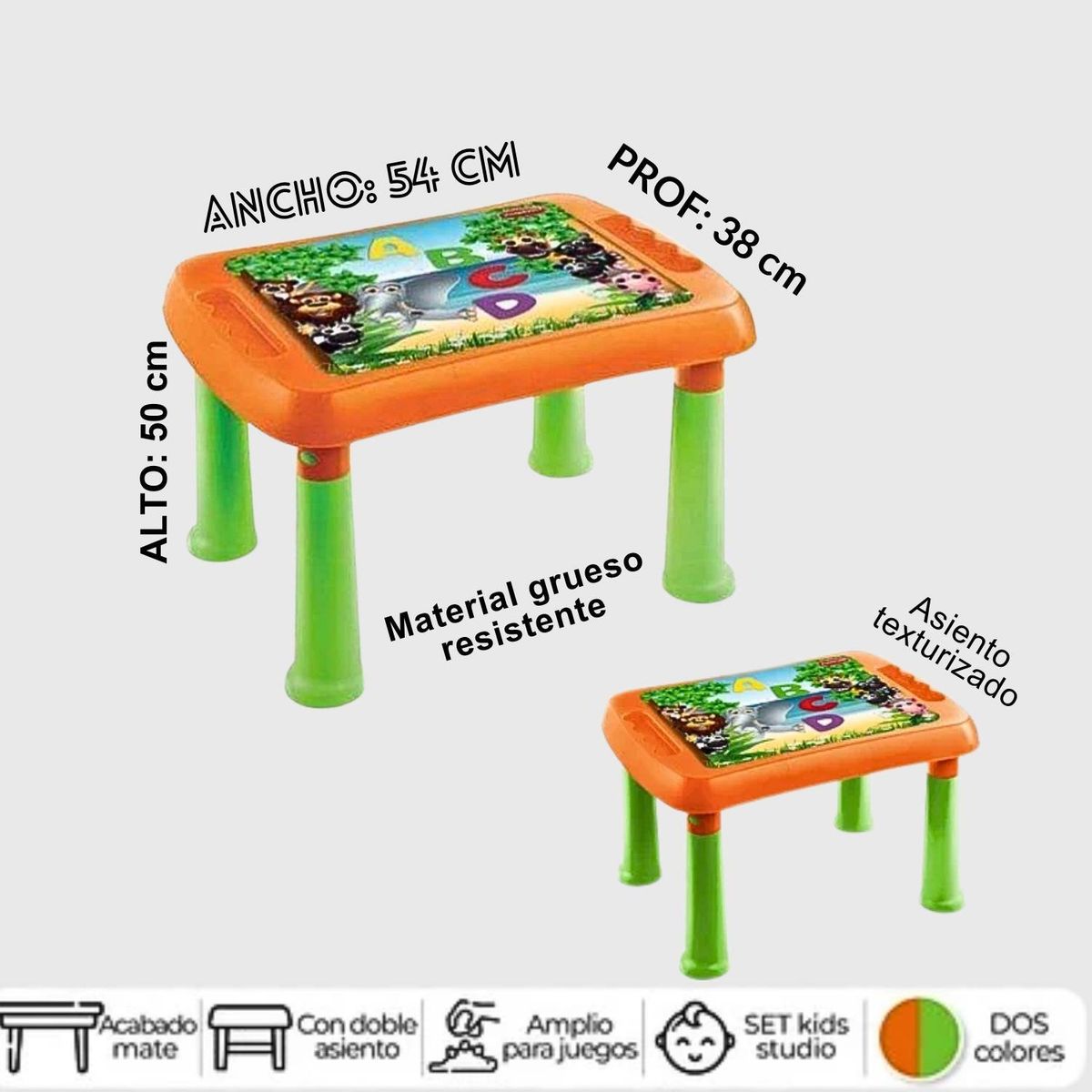 GENERICO - Mesa Creative Didactico Verde Naranja