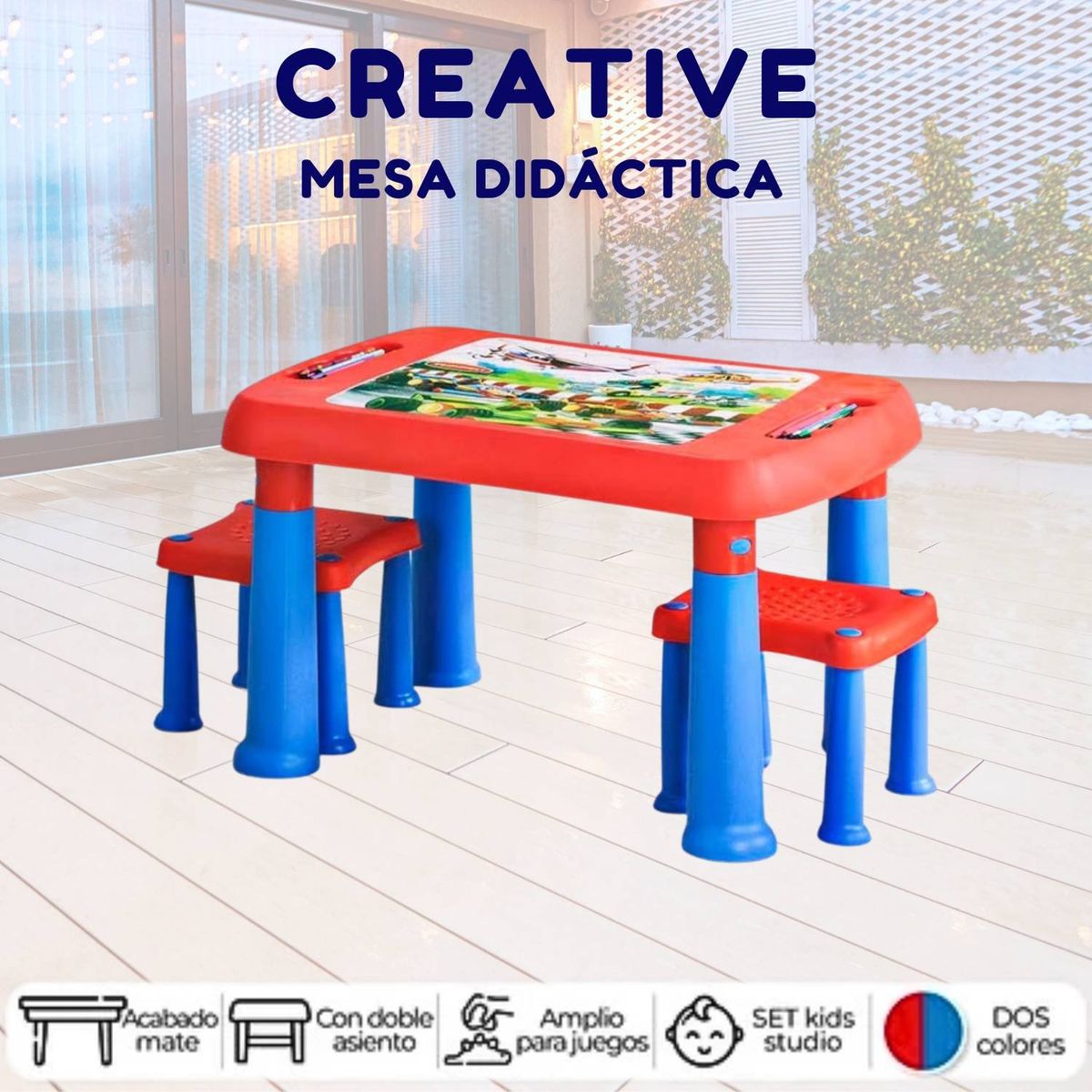GENERICO - Mesa Creative Didactico Rojo Azul