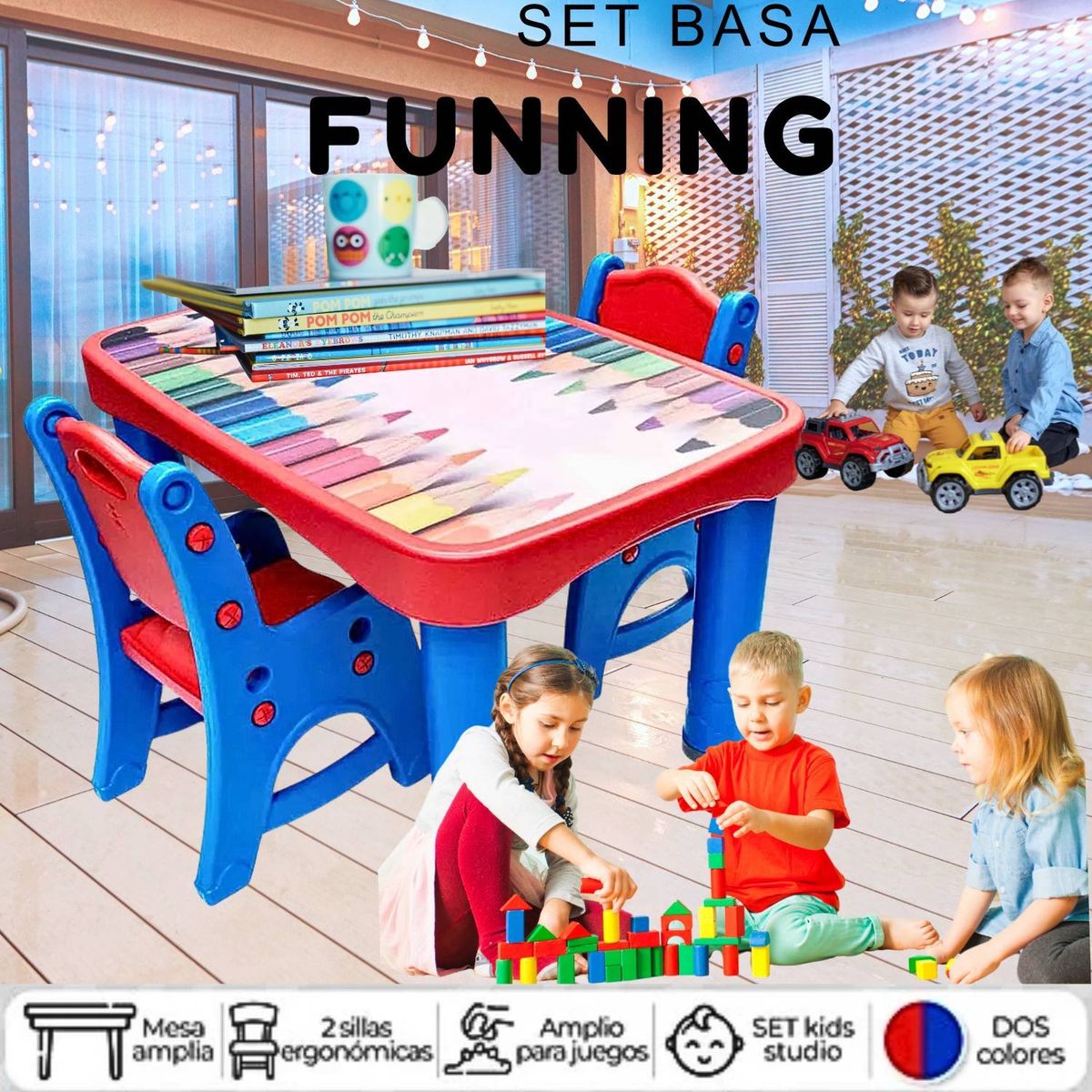 GENERICO - Set Didactico Basa Funning Rojo Azul